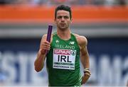 9 July 2016; Thomas Barr of Ireland in action during the Men's 4 x 400m Relay qualifying round on day four of the 23rd European Athletics Championships at the Olympic Stadium in Amsterdam, Netherlands. Photo by Brendan Moran/Sportsfile