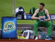 9 July 2016; Barry Pender of Ireland after finishing his jumps in the Men's High Jump qualifying round on day four of the 23rd European Athletics Championships at the Olympic Stadium in Amsterdam, Netherlands. Photo by Brendan Moran/Sportsfile