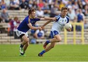 9 July 2016; Conor McCarthy of Monaghan in action against Cian Farrelly of Longford during the GAA Football All-Ireland Senior Championship - Round 2B match between Monaghan and Longford at St Tiernach's Park in Clones, Monaghan. Photo by Sportsfile