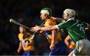 9 July 2016; Aron Shanagher of Clare  in action against Tom Condon of Limerick during the GAA Hurling All Ireland Senior Championship Round 2 match between Clare and Limerick at Semple Stadium in Thurles, Tipperary. Photo by Eóin Noonan/Sportsfile