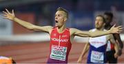 9 July 2016; Filip Ingebrigtsen of Norway celebrates winning the Men's 1500m Final on day four of the 23rd European Athletics Championships at the Olympic Stadium in Amsterdam, Netherlands. Photo by Brendan Moran/Sportsfile