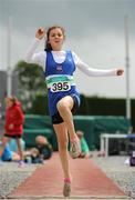 9 July 2016; Emma Gillespie of Ardee and District A.C., Co Louth, competing in the U14 Women Long Jump during the GloHealth National Juvenile Relay & B Championships at the Tullamore Harriers Stadium in Tullamore, Offaly. Photo by Sam Barnes/Sportsfile