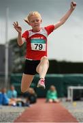 9 July 2016; Anna Purcell of Gowran A.C., Co Kilkenny, competing in the U14 Women Long Jump during the GloHealth National Juvenile Relay & B Championships at the Tullamore Harriers Stadium in Tullamore, Offaly. Photo by Sam Barnes/Sportsfile