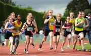 9 July 2016; A general view of the start of the U13 Women 600m during the GloHealth National Juvenile Relay & B Championships at the Tullamore Harriers Stadium in Tullamore, Offaly. Photo by Sam Barnes/Sportsfile