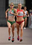 10 July 2016; Claire McCarthy of Ireland and Anna Sofie Holm Baumeister of Denmark in action during the Women's Half Marathon on day five of the 23rd European Athletics Championships at the Olympic Stadium in Amsterdam, Netherlands. Photo by Brendan Moran/Sportsfile