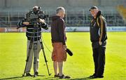 23 August 2010; A relaxed Kilkenny manager Brian Cody waits to be interviewed by RTE News before the start of squad training ahead of the GAA Hurling All-Ireland Senior Championship Final 2010. Nowlan Park, Kilkenny. Picture credit: Brendan Moran / SPORTSFILE