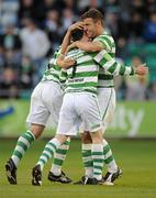 23 August 2010; Stephen Bradley, 7, Shamrock Rovers, celebrates after scoring his side's first goal with team-mate James Chambers, right. Airtricity League Premier Division, Shamrock Rovers v UCD, Tallaght Stadium, Tallaght, Dublin. Picture credit: David Maher / SPORTSFILE