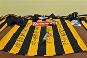 23 August 2010; Autographs of the Kilkenny squad adorn replica team jerseys during squad training ahead of the GAA Hurling All-Ireland Senior Championship Final 2010. Nowlan Park, Kilkenny. Picture credit: Brendan Moran / SPORTSFILE