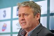 24 August 2010; Ireland assistant manager Harry Kenny speaking during the Irish Women’s U17 World Cup squad announcement. Irish Women’s U17 World Cup squad announcement, FAI Headquarters, Abbotstown, Dublin. Picture credit: Barry Cregg / SPORTSFILE