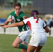 24 August 2010; Nora Stapleton, Ireland, in action against Kitt Wagner, USA. 2010 Women's Rugby World Cup - Pool B, Ireland v USA, Surrey Sports Park, Guildford, England. Picture credit: Matt Impey / SPORTSFILE