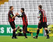 24 August 2010; Gary Burke, Bohemians A, celebrates scoring his side's first goal with team-mates Keith Buckley, left, and Lee Dixon. Newstalk Cup Final, Bohemians A v Sporting Fingal A, Dalymount Park, Dublin. Picture credit: Barry Cregg / SPORTSFILE