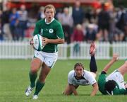24 August 2010; Amy Davis, Ireland, breaks clear. 2010 Women's Rugby World Cup - Pool B, Ireland v USA, Surrey Sports Park, Guildford, England. Picture credit: Matt Impey / SPORTSFILE