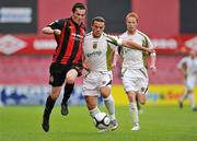 24 August 2010; Shane Keeley, Bohemians A, in action against Colly James, Sporting Fingal A. Newstalk Cup Final, Bohemians A v Sporting Fingal A, Dalymount Park, Dublin. Picture credit: Barry Cregg / SPORTSFILE