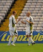 24 August 2010; Glen Crowe, right, Sporting Fingal A, celebrates with his team-mate Keith Quinn after scoring his side's second goal. Newstalk Cup Final, Bohemians A v Sporting Fingal A, Dalymount Park, Dublin. Picture credit: Barry Cregg / SPORTSFILE