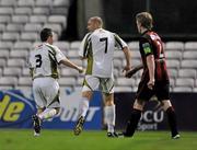 24 August 2010; Glen Crowe, Sporting Fingal A, celebrates with his team-mate Phillip Hand after scoring his side's third goal. Newstalk Cup Final, Bohemians A v Sporting Fingal A, Dalymount Park, Dublin. Picture credit: Barry Cregg / SPORTSFILE