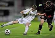 24 August 2010; Karl Somers, Sporting Fingal A, in action against Lee Dixon, Bohemians A. Newstalk Cup Final, Bohemians A v Sporting Fingal A, Dalymount Park, Dublin. Picture credit: Barry Cregg / SPORTSFILE