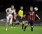 24 August 2010; Keith Quinn, Sporting Fingal A, in action against Stephen Chambers, Bohemians A. Newstalk Cup Final, Bohemians A v Sporting Fingal A, Dalymount Park, Dublin. Picture credit: Barry Cregg / SPORTSFILE