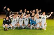 24 August 2010; The Sporting Fingal A team celebrate with the cup after the game. Newstalk Cup Final, Bohemians A v Sporting Fingal A, Dalymount Park, Dublin. Picture credit: Barry Cregg / SPORTSFILE