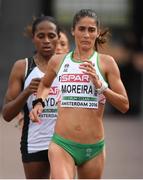 10 July 2016; Sara Moreira of Portugal in action during the Women's Half Marathon on day five of the 23rd European Athletics Championships at the Olympic Stadium in Amsterdam, Netherlands. Photo by Brendan Moran/Sportsfile