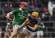 10 July 2016; Finn Hourican of Limerick in action against Mark Kehoe of Tipperary during the Electric Ireland Munster GAA Minor Hurling Championship Final match between Limerick and Tipperary at the Gaelic Grounds in Limerick Photo by Ray McManus/Sportsfile