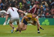 10 July 2016; Niall Daly of Roscommon in action against Bernard Power, left, and Johnny Heaney of Galway during the Connacht GAA Football Senior Championship Final between Roscommon and Galway at Pearse Stadium in Galway. Photo by Sportsfile