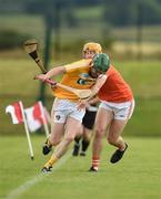 10 July 16; Benny McCarry of Antrim in action against Connor Devlin of Armagh during the Ulster GAA Hurling Senior Championship Final match between Antrim and Armagh at Derry GAA Centre of Excellence in Owenbeg, Derry. Photo by Philip Fitzpatrick/Sportsfile.