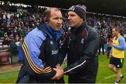 10 July 2016; Roscommon joint manager Fergal O'Donnell, left, shakes hands with Galway manager Kevin Walsh after the Connacht GAA Football Senior Championship Final between Roscommon and Galway at Pearse Stadium in Galway. Photo by Sportsfile