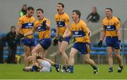 10 July 2016; Clare players, from left, Dean Ryan, Jamie Malone, Kevin Hartnett, Martin McMahon and Gordon Kelly react after conceeding a free during the GAA Football All-Ireland Senior Championship - Round 2A match between Clare and Laois at Cusack Park in Ennis, Clare. Photo by Piaras Ó Mídheach/Sportsfile