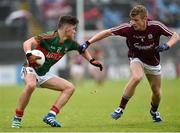 10 July 2016; Colm Moran of Mayo in action against Eoin McFadden of Galway during the Electric Ireland Connacht GAA Football Minor Championship Final between Galway and Mayo at Pearse Stadium in Galway. Photo by Sportsfile