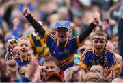 10 July 2016; Young Tipperary supporters cheer their players as the cup is presented after the Munster GAA Hurling Senior Championship Final match between Tipperary and Waterford at the Gaelic Grounds in Limerick.  Photo by Ray McManus/Sportsfile