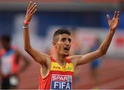 10 July 2016; Ilias Fifa of Spain celebrates winning the Men's 5000m Final on day five of the 23rd European Athletics Championships at the Olympic Stadium in Amsterdam, Netherlands. Photo by Brendan Moran/Sportsfile