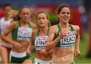 10 July 2016; Sara Treacy, right, of Ireland leads team-mates Kerry O'Flaherty, left, and Michelle Finn during the Women's 3000m Steeplechase Final on day five of the 23rd European Athletics Championships at the Olympic Stadium in Amsterdam, Netherlands. Photo by Brendan Moran/Sportsfile