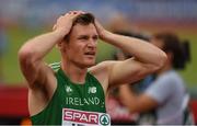 10 July 2016; David Gillick of Ireland reacts after the Men's 4 x 400m Final on day five of the 23rd European Athletics Championships at the Olympic Stadium in Amsterdam, Netherlands. Photo by Brendan Moran/Sportsfile