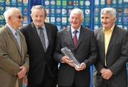26 August 2010; Cork Gaelic Football legend Billy Morgan was inducted into the MBNA Kick Fada Hall of Fame at a presentation ceremony in the GAA Museum. Pictured with Billy are previous inductees, from left, Peter Nolan, Offaly, Jimmy Keaveney, Dublin, and Mick O'Dwyer, Kerry. Croke Park, Dublin. Picture credit: Brendan Moran / SPORTSFILE