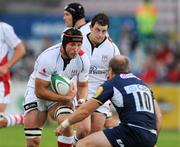 26 August 2010; Stephen Ferris, Ulster, in action against Ceiron Thoma, Leeds Carnegie. Pre-Season Friendly, Ulster v Leeds Carnegie, Ravenhill Park, Belfast. Picture credit: Oliver McVeigh / SPORTSFILE