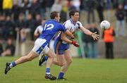 28 August 2010; Enda McGinley, Errigal Ciaran, in action against Dermot Thornton, Coalisland. Target Express Tyrone Senior Football Championship Quarter Final, Coalisland v Errigal Ciaran, O'Neill Park, Dungannon, Co. Tyrone. Picture credit: Oliver McVeigh / SPORTSFILE