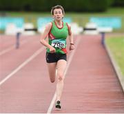 10 July 2016; Sorcha McAllister, from Westport A.C. Co. Mayo, on her way to winning the women's 2000m steeplechase during the GloHealth National Juvenile Track & Field Championships Day 1 Tullamore Harriers Stadium, Tullamore.  Photo by Matt Browne/Sportsfile