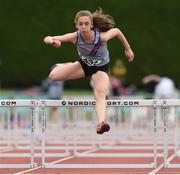 10 July 2016; Laura Gallagher, from Dundrum South Dublin A.C. who won girls under-14 75m hurdles during the GloHealth National Juvenile Track & Field Championships Day 1 Tullamore Harriers Stadium, Tullamore. Photo by Matt Browne/Sportsfile