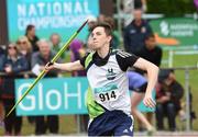 10 July 2016; Patrick Mills, from Moy Valley A.C. Co. Mayo, who came third in the boys under-18 Javelin during the GloHealth National Juvenile Track & Field Championships Day 1 at Tullamore Harriers Stadium in Tullamore, Co Offaly.  Photo by Matt Browne/Sportsfile