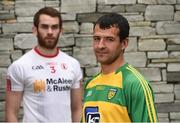 11 July 2016; Frank McGlynn of Donegal, right, and Ronan McNamee of Tyrone during a media event ahead of the Ulster football final at The Fir Trees Hotel in Strabane, Co Tyrone. Photo by Oliver McVeigh/Sportsfile
