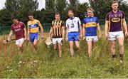 11 July 2016; Players, from left, David Burke of Galway, Brendan Bugler of Clare, Padraig Walsh of Kilkenny, Kevin Moran of Waterford, Noel McGrath of Tipperary and Matthew O'Hanlon of Wexford during the GAA Hurling All-Ireland Series Launch at the GAA National Training Centre, Abbottstown, Co. Dublin. Photo by David Maher/Sportsfile