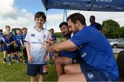 13 July 2016; Leinster's Niall Morris and Mick Kearney with Evan Quirk during the Bank of Ireland Leinster Rugby Summer Camp - Greystones RFC at Greystones RFC in Greystones, Co Wicklow. Photo by Matt Browne/Sportsfile