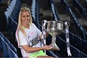 13 July 2016; Ladies Gaelic Football are set to Change the Record. Minister of State for Tourism and Sport, Patrick O’Donovan, T.D. launched the 2016 TG4 All Ireland Championships at Croke Park as the LGFA President, Marie Hickey announced that TG4 and the LGFA were joining forces to attempt to set a new attendance record for the TG4 All Ireland Championships. The previous record of 33,000 was set in 2001 when Laois played Mayo. The LGFA President also urged supporters of the game to start looking inwards to support the game rather than criticising a lack of media coverage. Pictured at the launch is Brid Stack of Cork. Photo by Brendan Moran/Sportsfile