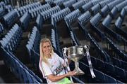 13 July 2016; Ladies Gaelic Football are set to Change the Record. Minister of State for Tourism and Sport, Patrick O’Donovan, T.D. launched the 2016 TG4 All Ireland Championships at Croke Park as the LGFA President, Marie Hickey announced that TG4 and the LGFA were joining forces to attempt to set a new attendance record for the TG4 All Ireland Championships. The previous record of 33,000 was set in 2001 when Laois played Mayo. The LGFA President also urged supporters of the game to start looking inwards to support the game rather than criticising a lack of media coverage. Pictured at the launch is Brid Stack of Cork. Photo by Brendan Moran/Sportsfile