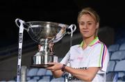 13 July 2016; Ladies Gaelic Football are set to Change the Record. Minister of State for Tourism and Sport, Patrick O’Donovan, T.D. launched the 2016 TG4 All Ireland Championships at Croke Park as the LGFA President, Marie Hickey announced that TG4 and the LGFA were joining forces to attempt to set a new attendance record for the TG4 All Ireland Championships. The previous record of 33,000 was set in 2001 when Laois played Mayo. The LGFA President also urged supporters of the game to start looking inwards to support the game rather than criticising a lack of media coverage. Pictured at the launch is Samantha Lambert of Tipperary. Photo by Brendan Moran/Sportsfile