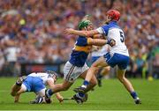 12 July 2015; John O'Dwyer, Tipperary, in action against Tadhg de Búrca and Noel Connors, Waterford. Munster GAA Hurling Senior Championship Final, Tipperary v Waterford, Semple Stadium, Thurles, Co. Tipperary. Picture credit: Ray McManus / SPORTSFILE