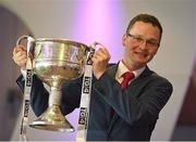 13 July 2016; Ladies Gaelic Football are set to Change the Record. Minister of State for Tourism and Sport, Patrick O’Donovan, T.D. launched the 2016 TG4 All Ireland Championships at Croke Park as the LGFA President, Marie Hickey announced that TG4 and the LGFA were joining forces to attempt to set a new attendance record for the TG4 All Ireland Championships. The previous record of 33,000 was set in 2001 when Laois played Mayo. The LGFA President also urged supporters of the game to start looking inwards to support the game rather than criticising a lack of media coverage. Pictured is the Minister of State for Tourism & Sport, Patrick O'Donovan T.D. Photo by David Fitzgerald/Sportsfile