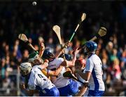 13 July 2016; Waterford and Clare players contest a dropping ball during the Bord Gáis Energy Munster U21 Hurling Championship Semi-Final match between Waterford and Clare at Walsh Park in Waterford. Photo by Stephen McCarthy/Sportsfile