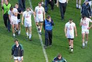 29 August 2010; The Kildare players and manager Kieran McGeeney walk off the pitch after the game. GAA Football All-Ireland Senior Championship Semi-Final, Kildare v Down, Croke Park, Dublin. Picture credit: Brendan Moran / SPORTSFILE