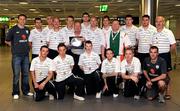 29 August 2010; The Irish team on their arrival back to Ireland following the Cerebral Palsy International Sports and Recreation Association Football 7-a-side European Championships 2010. Dublin Airport, Dublin. Photo by Sportsfile